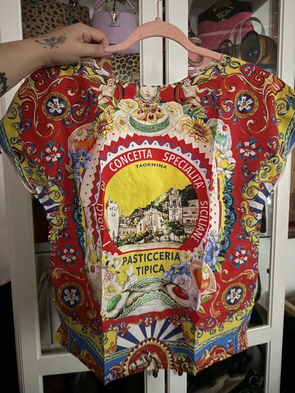 Dolce and Gabbana Concetta Specialità Siciliane Colorful Graphic Blouse